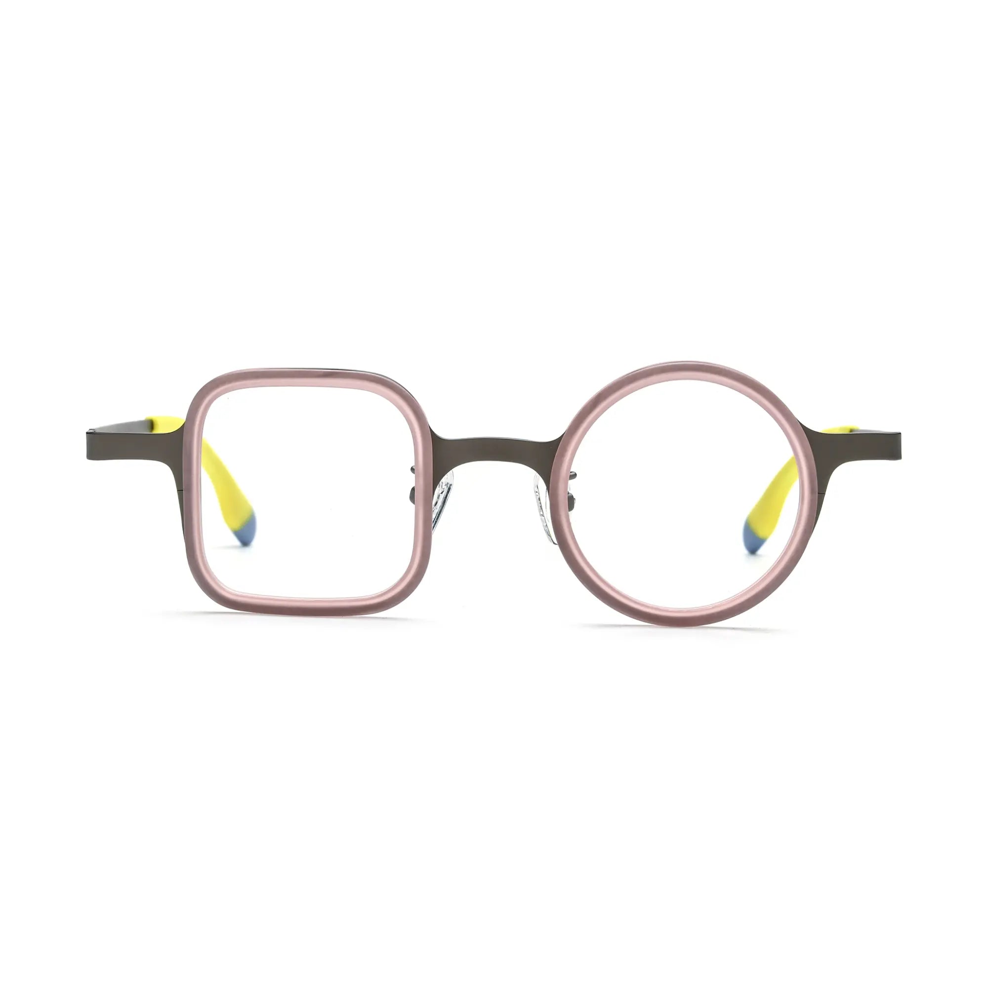 VoyueLens™ Graphite Blush Dual-Shaped Eyeglasses – Front View – SKU VL185886-C3