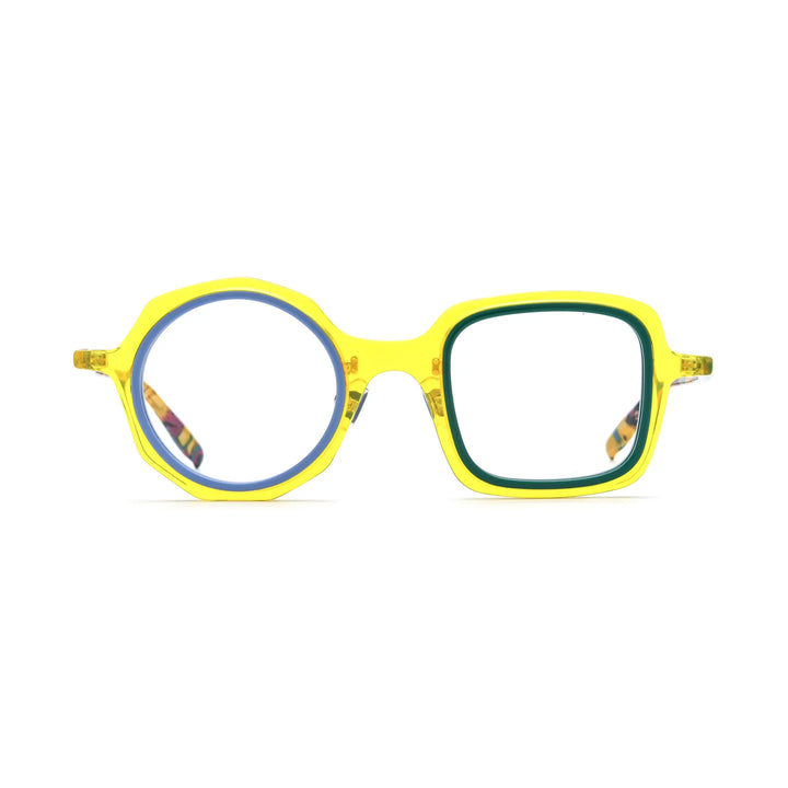 VoyueLens™ Honey Mint Geometric Acetate Eyeglasses – Front View – VL19356-C2