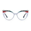 VoyueLens™ Ice Coral Cat-Eye Glasses – Front View – SKU VL19365-C3