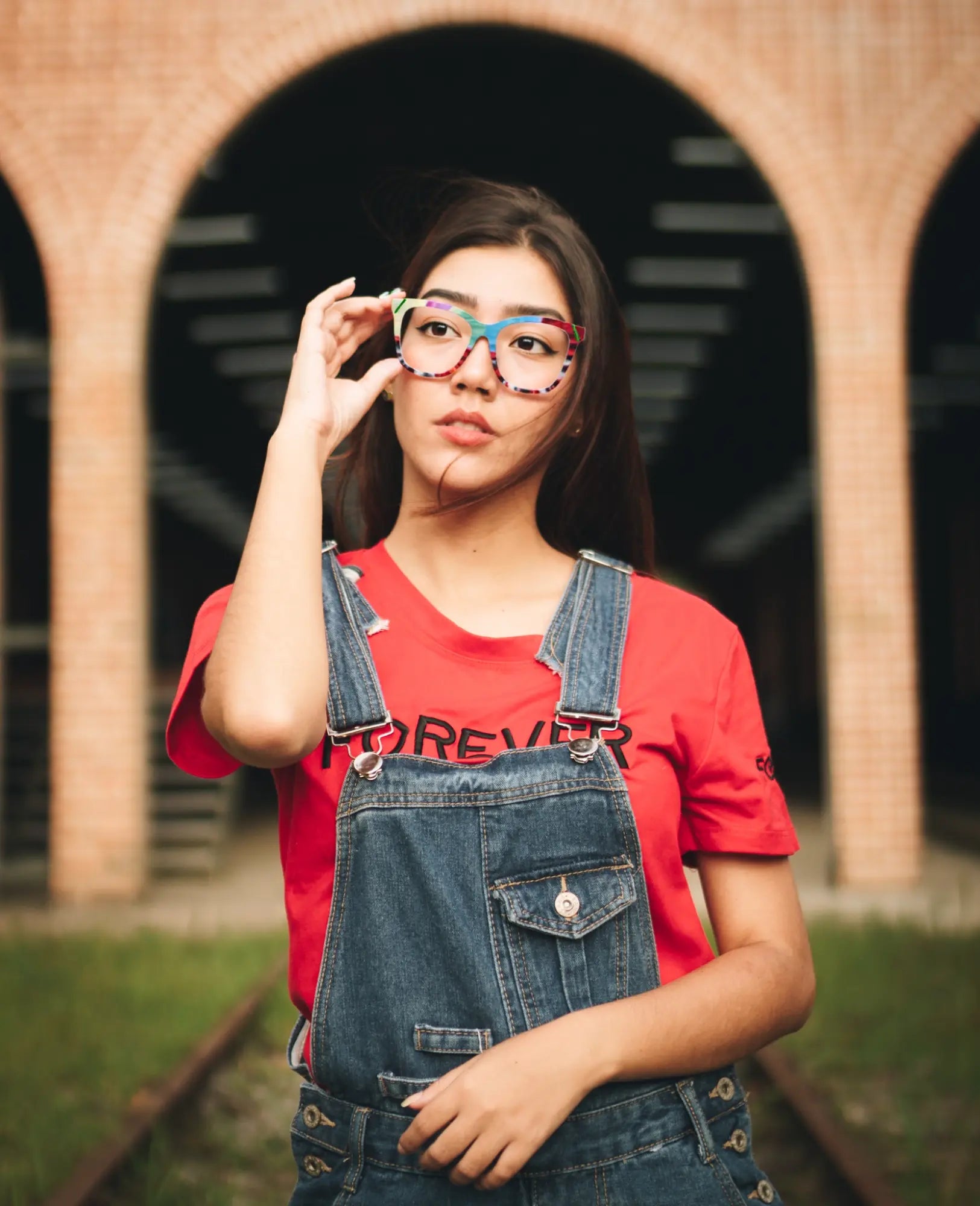 VoyueLens VL19343 Jade Green & Plum Tortoise matte acetate square eyeglasses (unisex) are shown being worn by a model, highlighting the unique green and plum color mix.