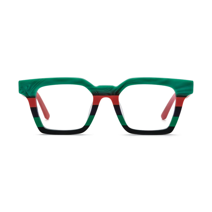 VoyueLens™ Jungle Stripe Square Glasses – Front View – SKU VL19371-C1