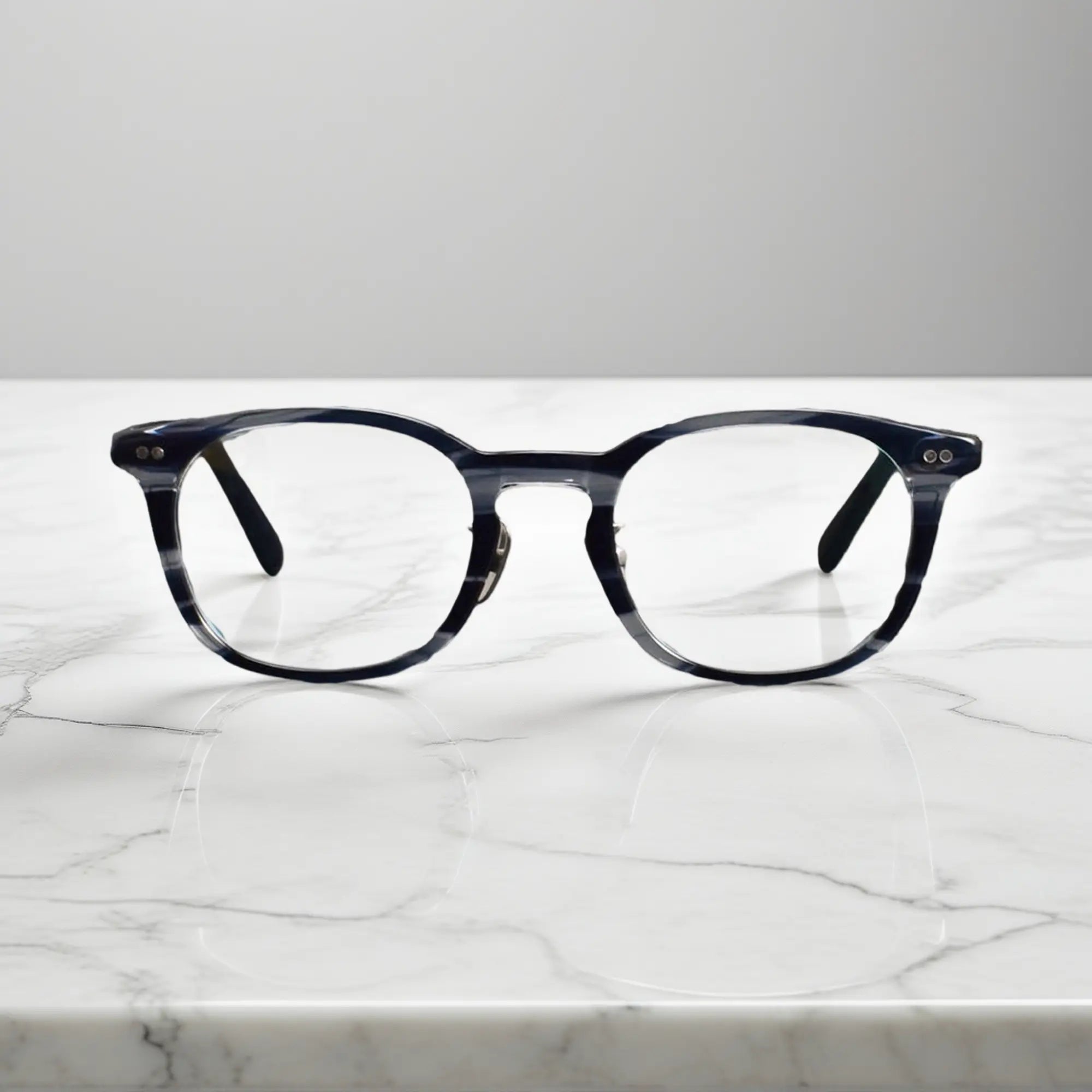 front view of VoyueLens™ KA62 blue tortoise color eyeglasses