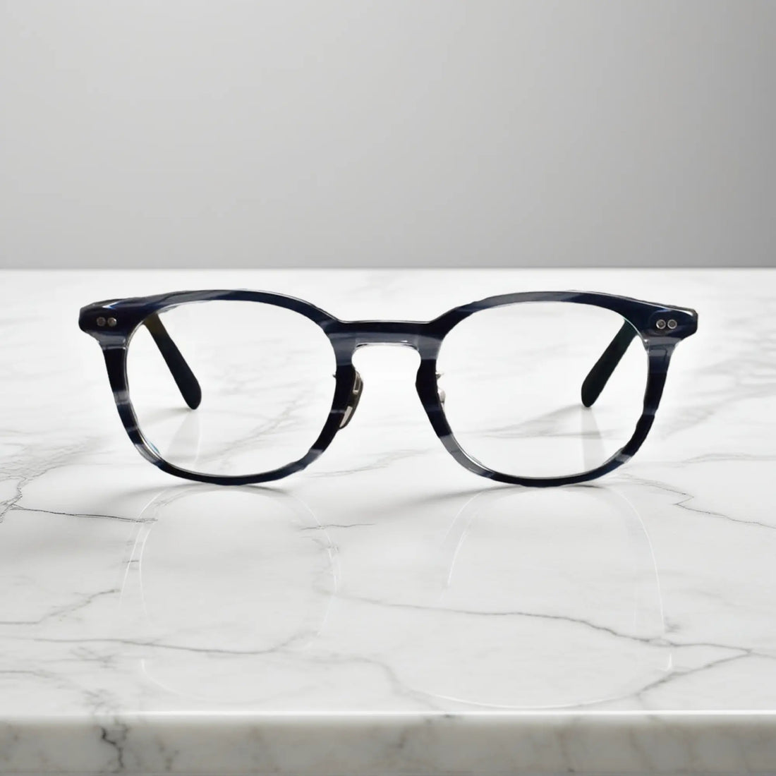 front view of VoyueLens™ KA62 blue tortoise color eyeglasses