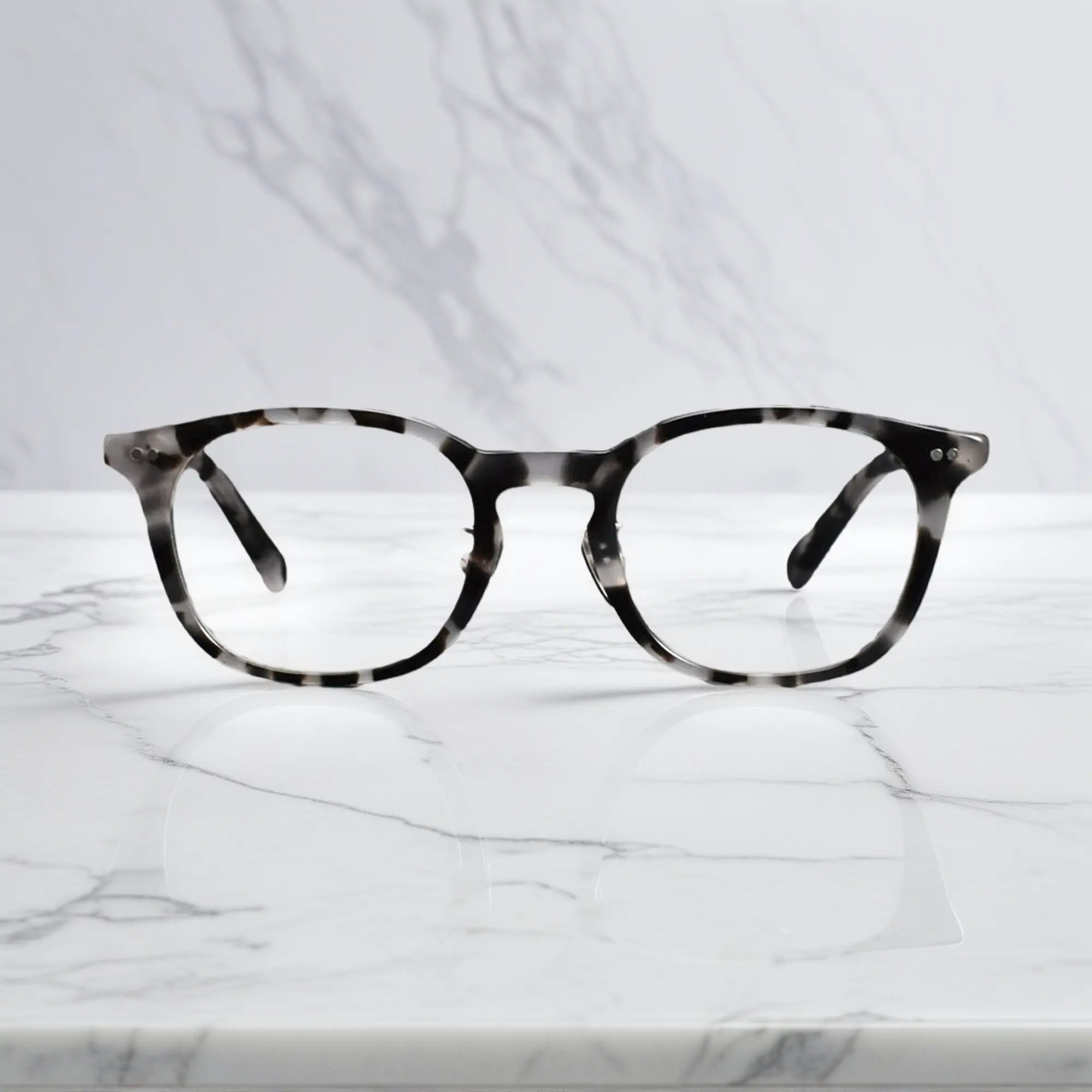 front view of VoyueLens™ KA62 leopard tortoise color eyeglasses