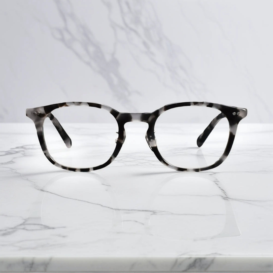 front view of VoyueLens™ KA62 leopard tortoise color eyeglasses