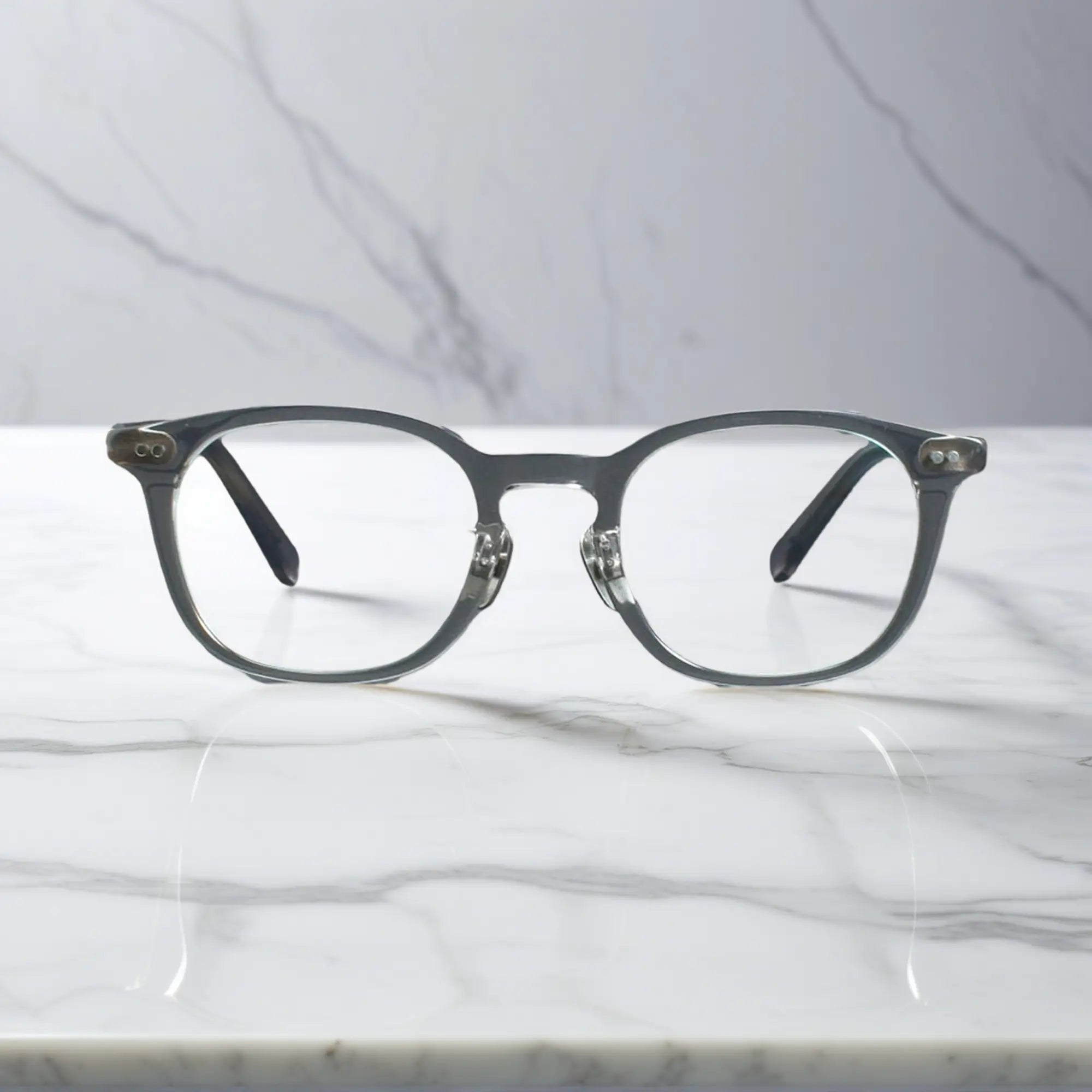 front view of VoyueLens™ KA62 transparent gray color eyeglasses