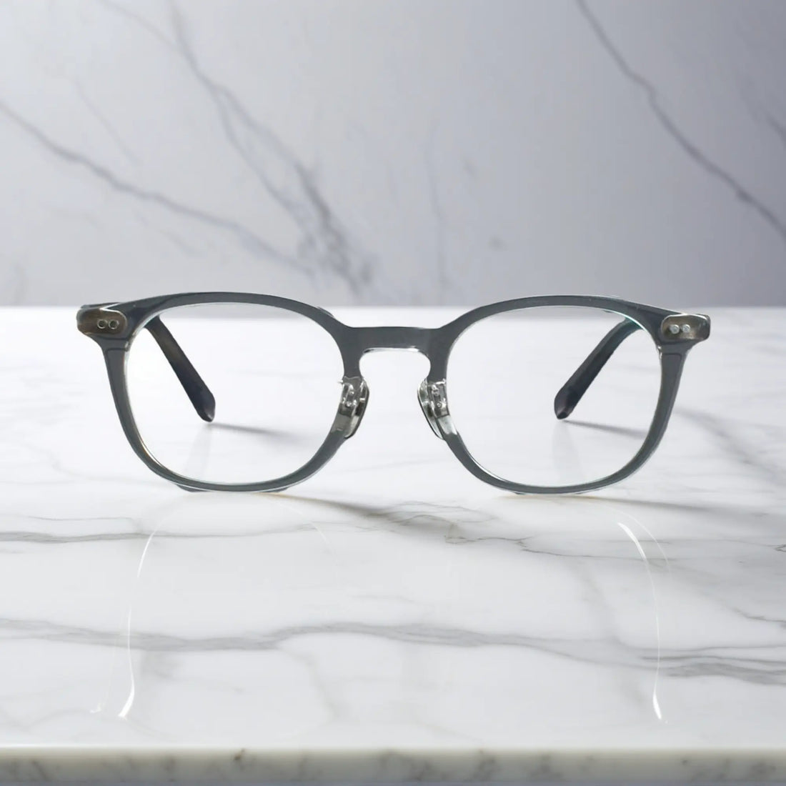 front view of VoyueLens™ KA62 transparent gray color eyeglasses