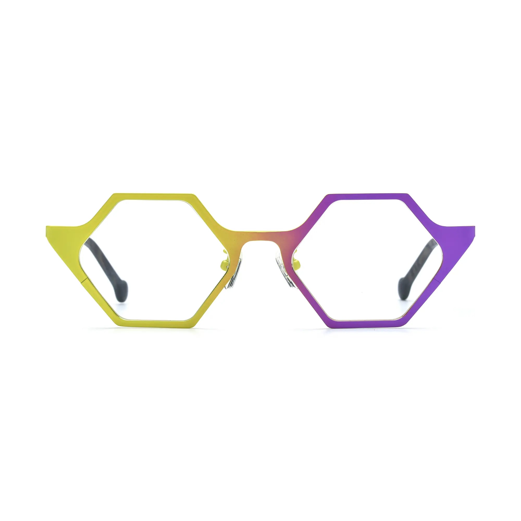 VoyueLens™ Lemon Orchid Geometric Eyeglasses – Front View – SKU VL185881-C4