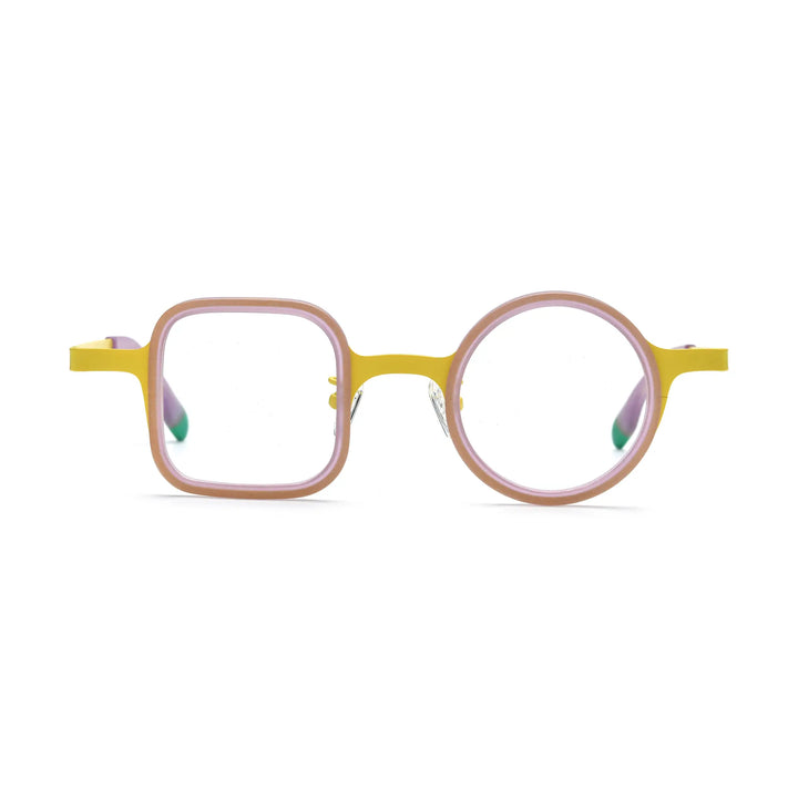 VoyueLens™ Lemon Pink Dual-Shaped Eyeglasses – Front View – SKU VL185886-C2