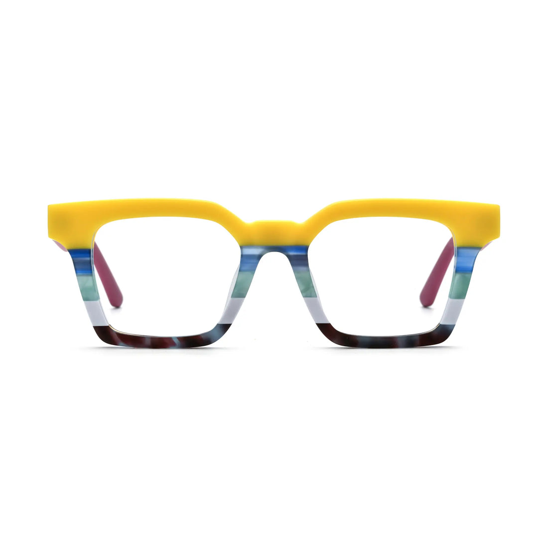 VoyueLens™ Lemon Sorbet Square Glasses – Front View – SKU VL19371-C5