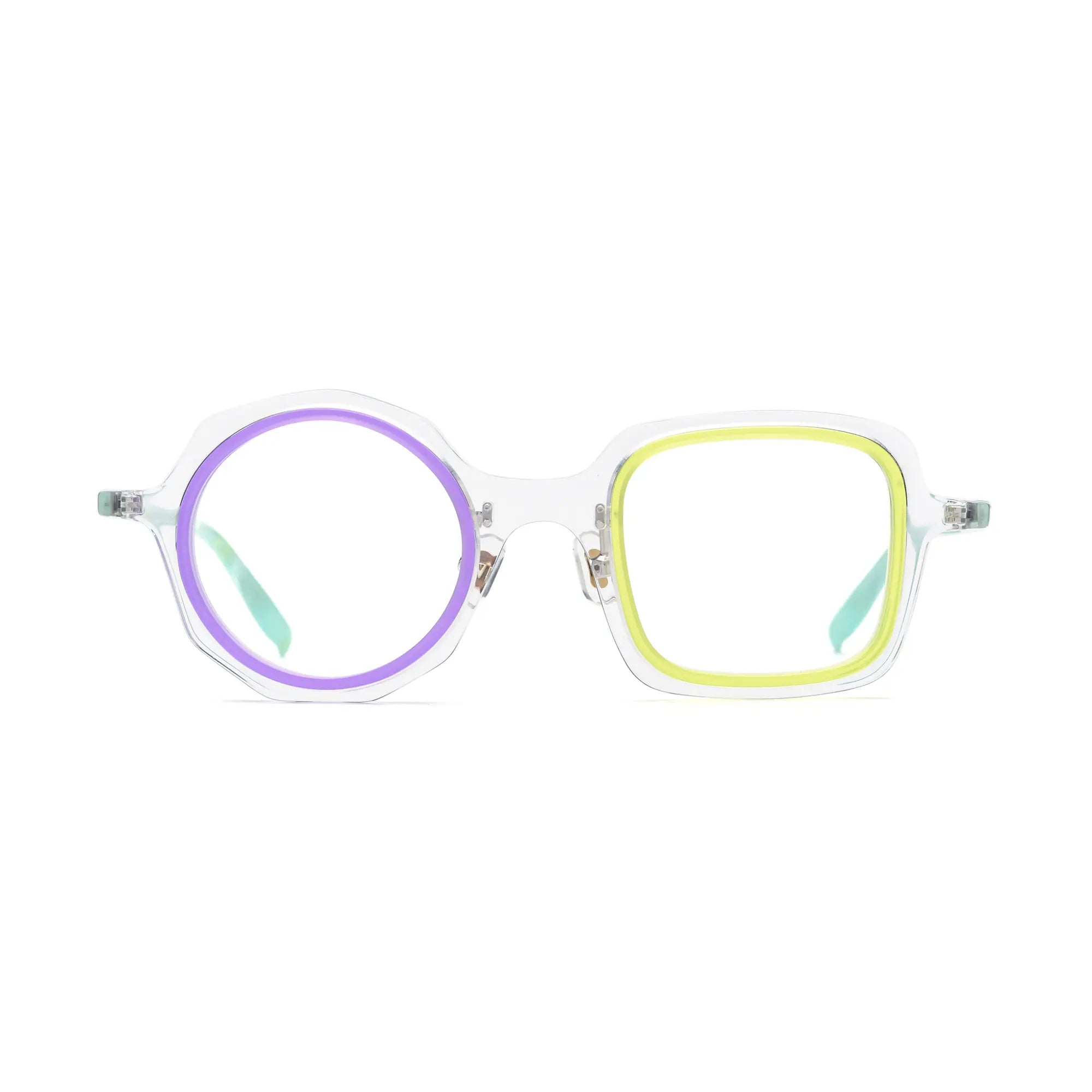 VoyueLens™ Lilac Bloom Geometric Acetate Eyeglasses – Front View – VL19356-C4