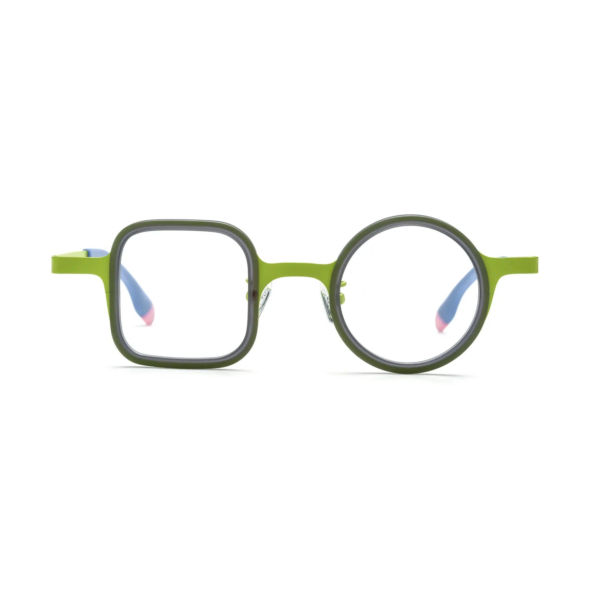 VoyueLens™ Meadow Green Dual-Shaped Eyeglasses – Front View – SKU VL185886-C5