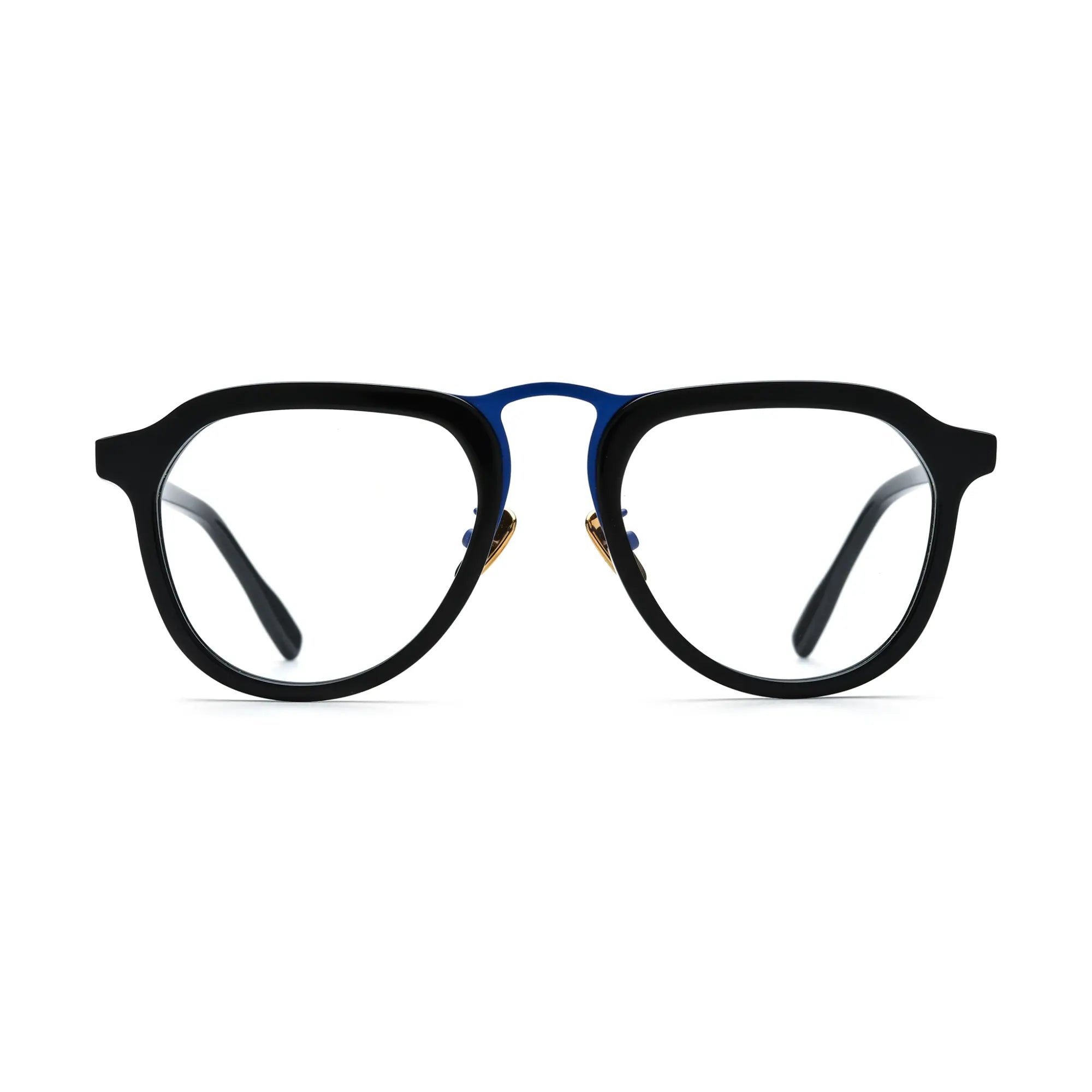 VoyueLens™ Midnight Blue Accent Aviator Eyeglasses – Front View – SKU VL19350-C2