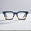 Front view of VoyueLens™ Midnight Fade eyeglasses in Midnight Fade – blue-black matte color blend