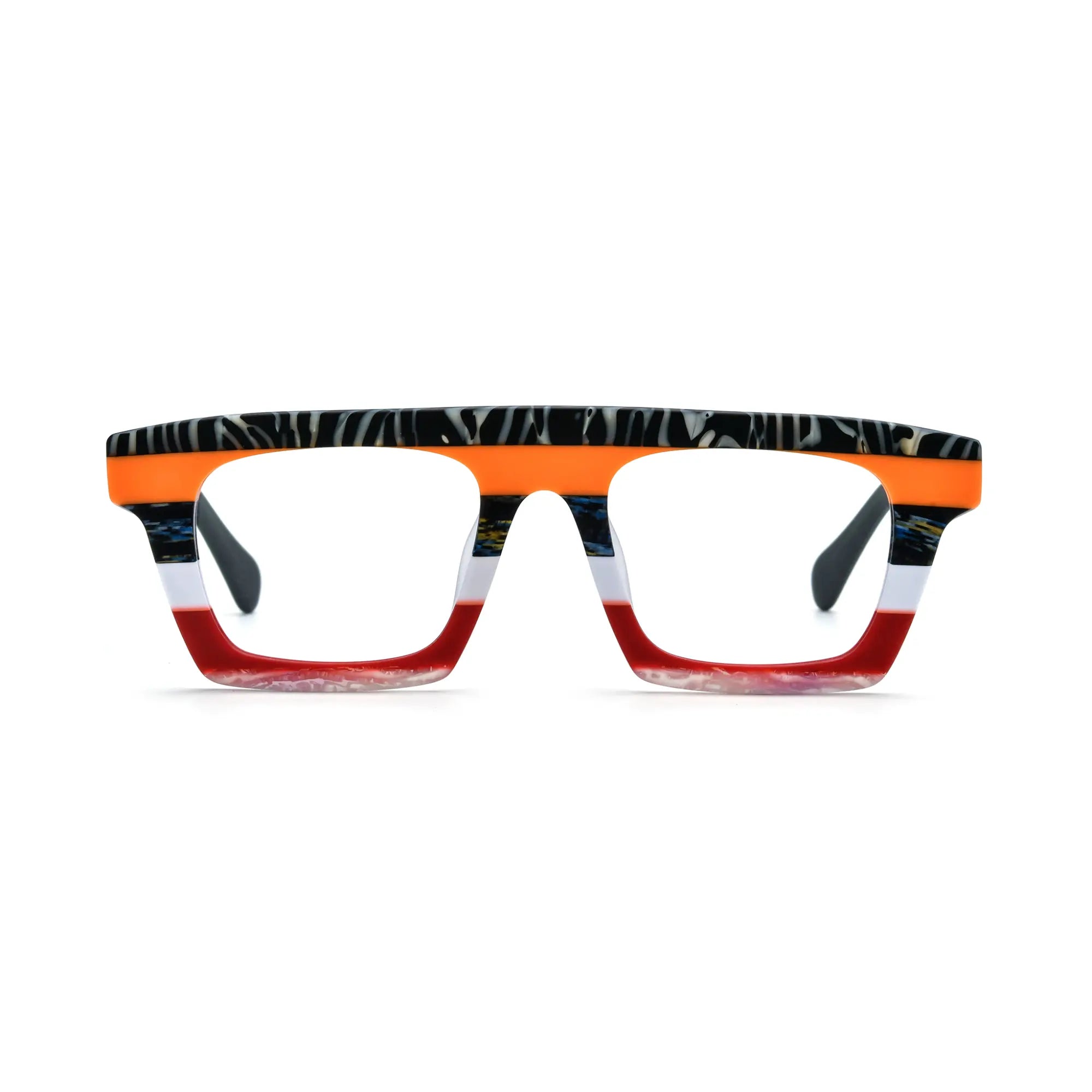 VoyueLens™ Midnight Floral Square Eyeglasses – Front View – SKU VL19374-C4