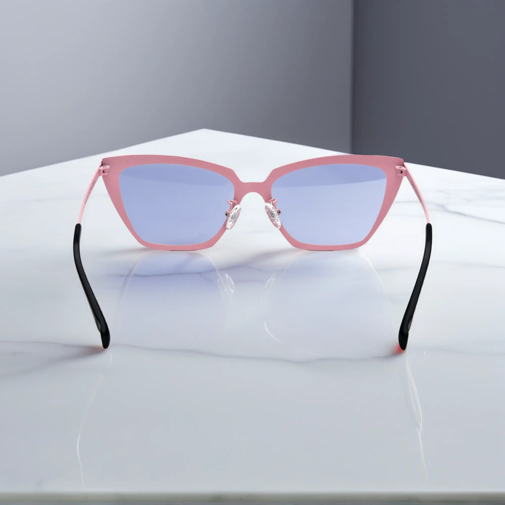 Rear view highlighting temples of VoyueLens™ VL185809 Mint Blush glasses