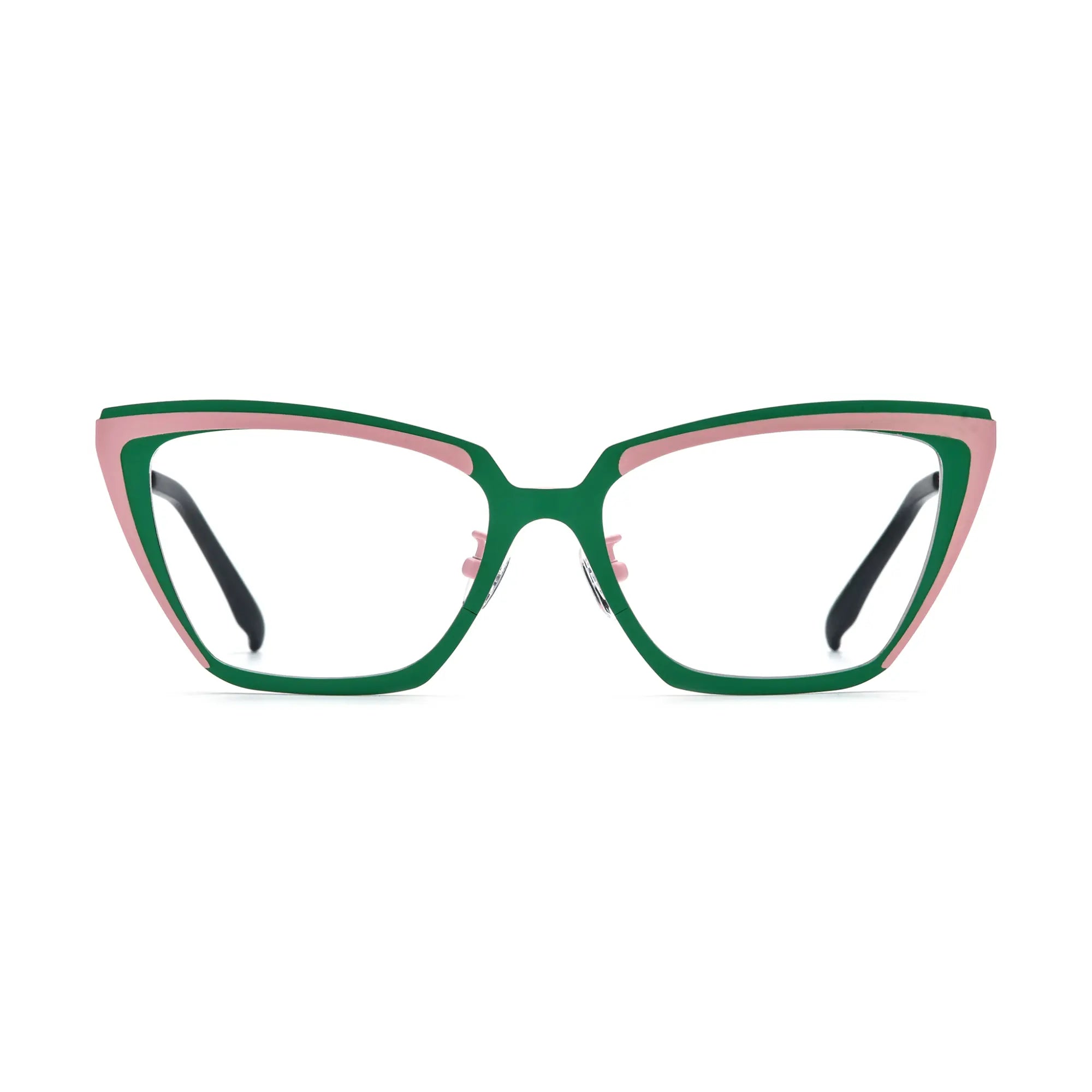 VoyueLens™ Mint Blush Cat-Eye Eyeglasses – Front View – SKU VL185809-C4