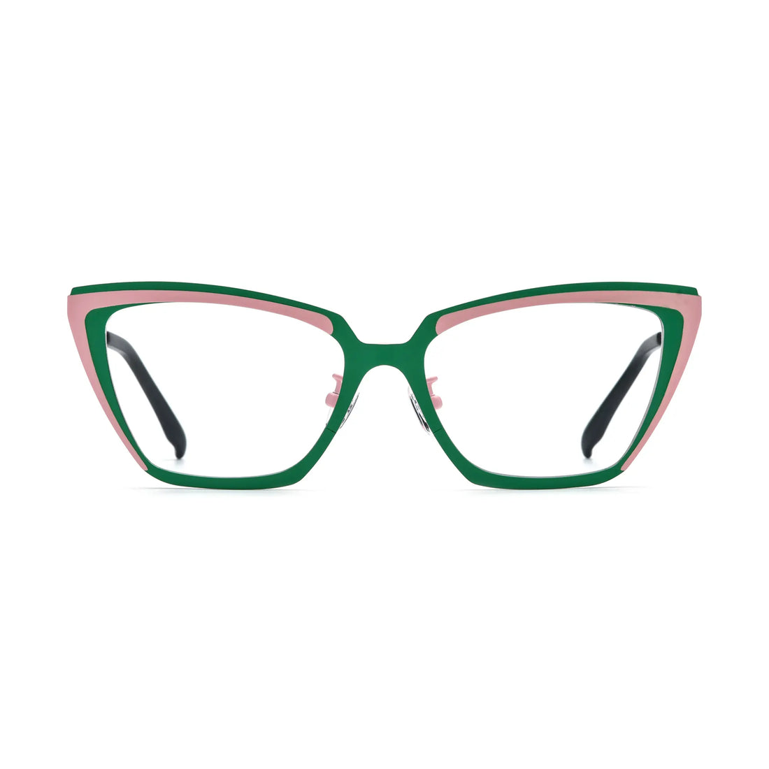 VoyueLens™ Mint Blush Cat-Eye Eyeglasses – Front View – SKU VL185809-C4