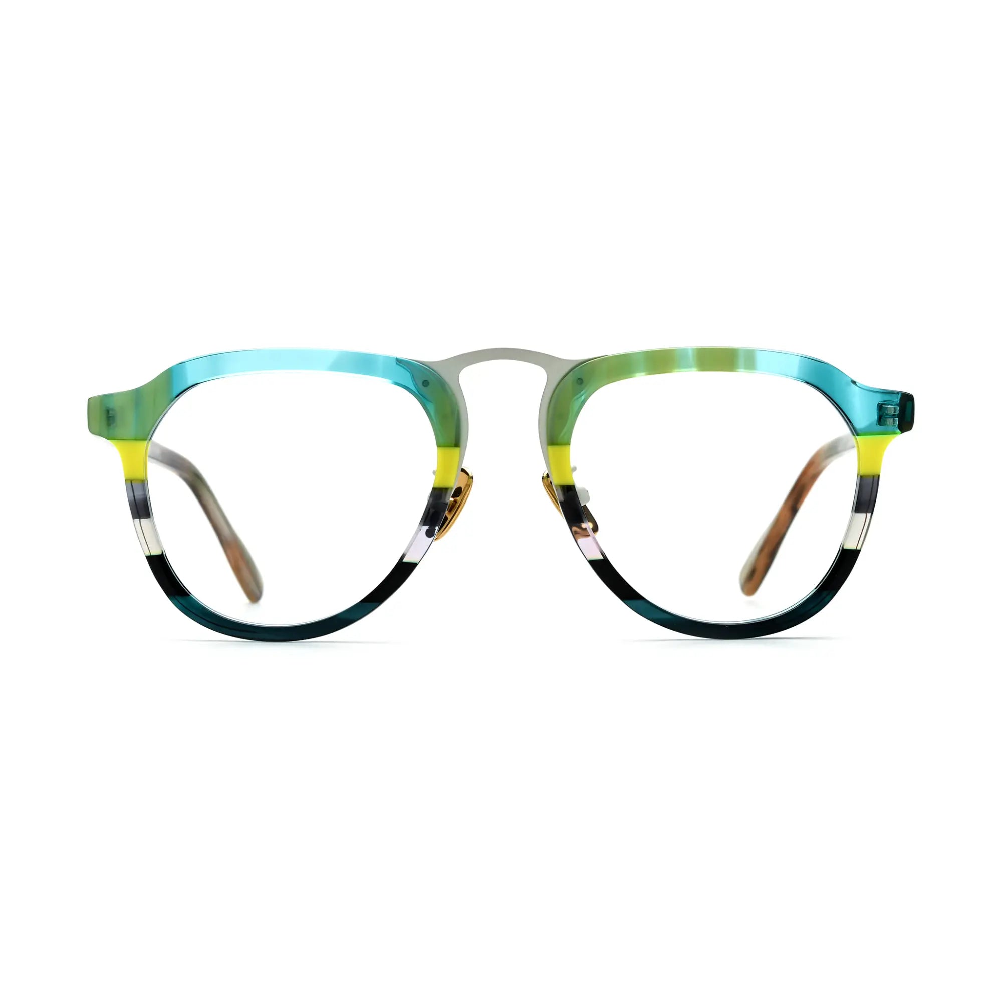 VoyueLens™ Mint Cream Tortoise Aviator Eyeglasses – Front View – SKU VL19350-C5