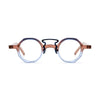 VoyueLens™ Mocha Blue Blend Geometric Eyeglasses – Front View – SKU VL19244-C2