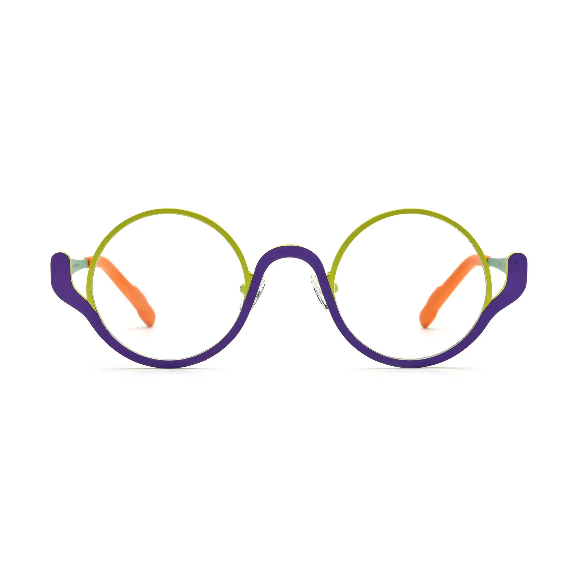 VoyueLens™ Neon Grove Round Eyeglasses – Front View – SKU VL185798-C3