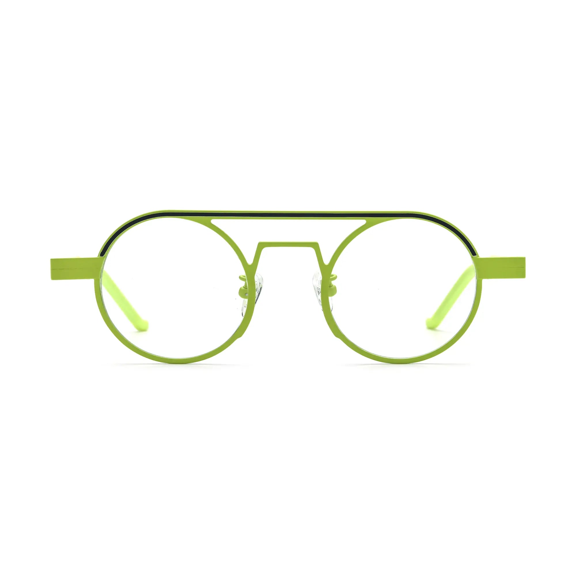 VoyueLens™ Neon Moss Aviator Eyeglasses – Front View – SKU VL185831-C4