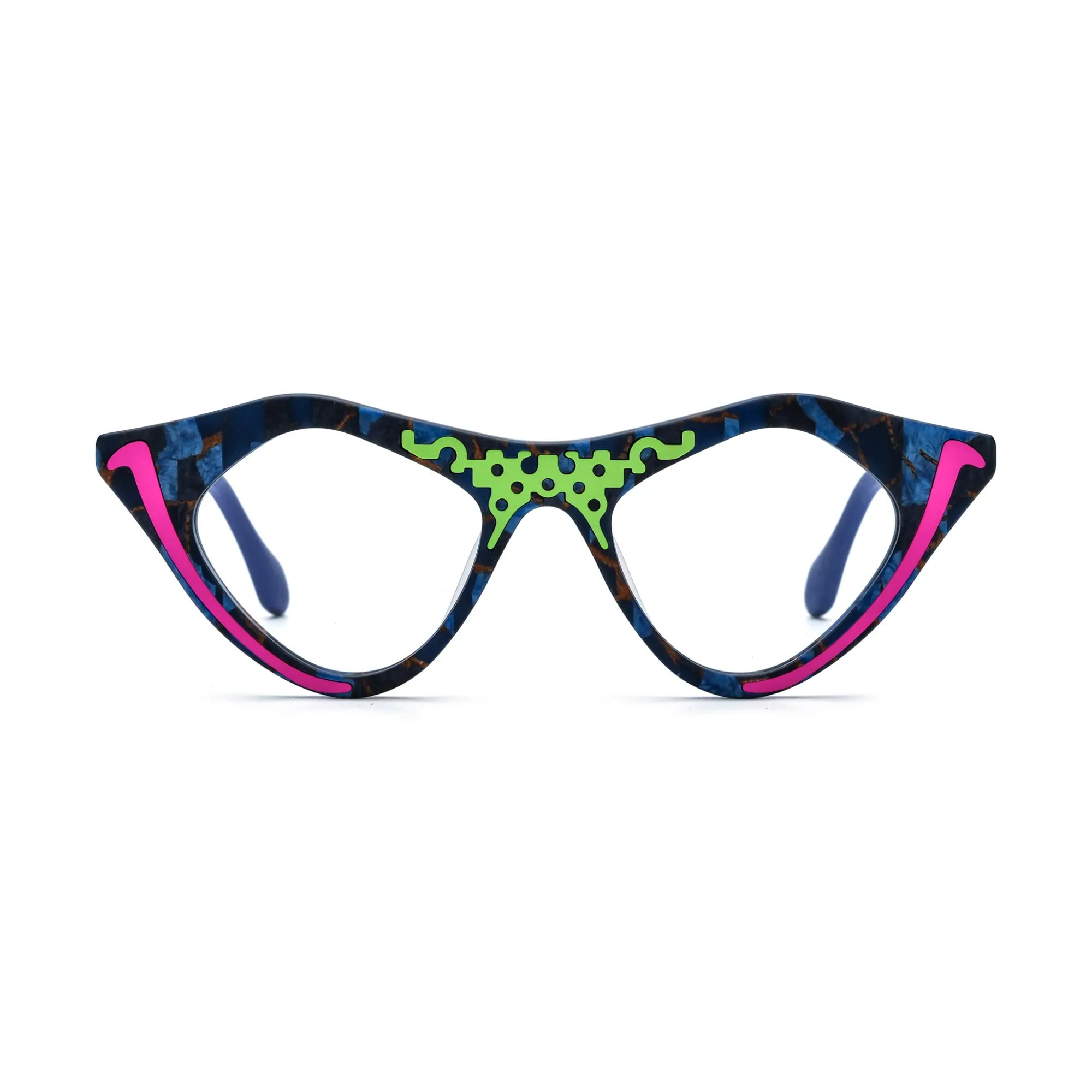 VoyueLens™ Neon Pop Cat-Eye Glasses – Front View – SKU VL19372-C6