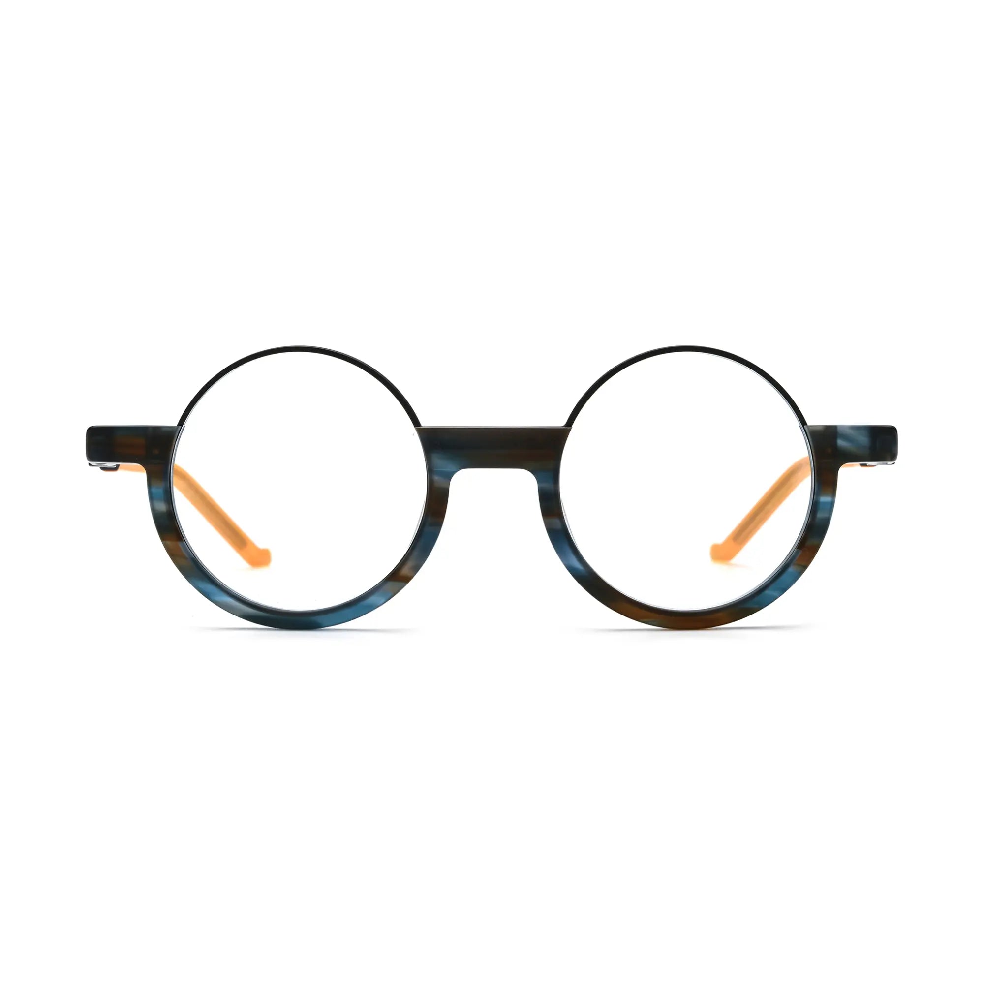 VoyueLens™ Ocean Tortoiseshell Round Glasses – Front View – SKU VL19366-C4