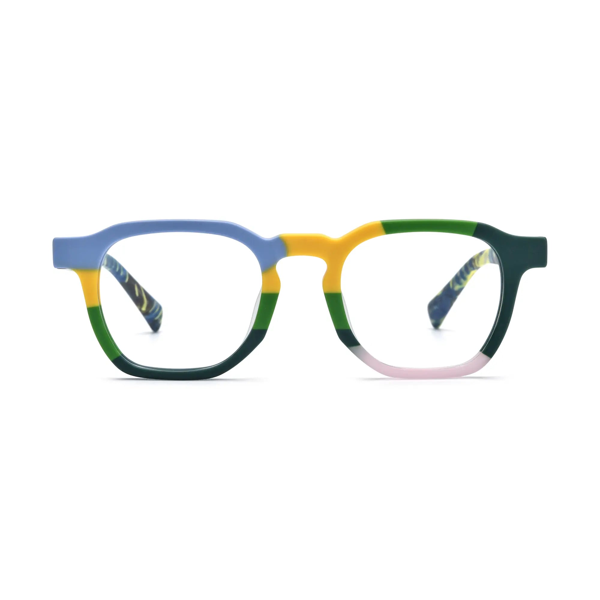 VoyueLens™ Ocean Tortoiseshell Square Glasses – Front View – SKU VL19358-OCEAN