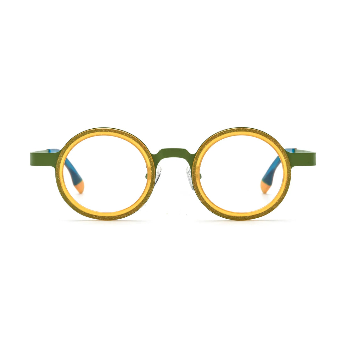 VoyueLens™ Olive Citrus Round Eyeglasses – Front View – SKU VL185816-C3