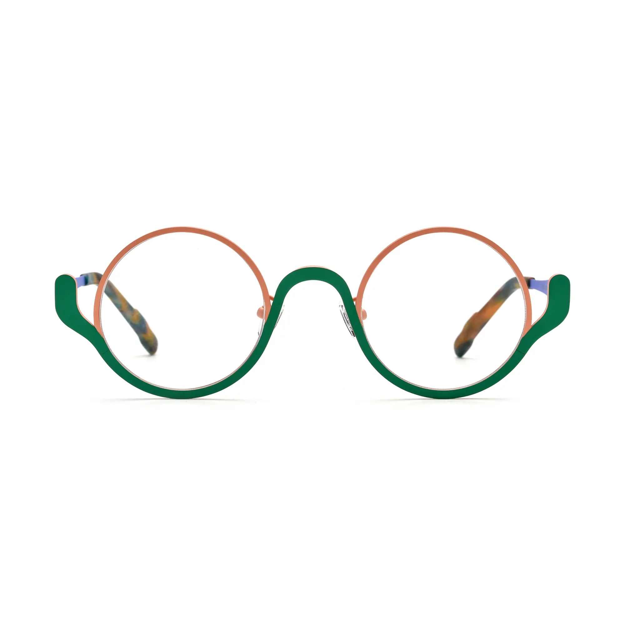 VoyueLens™ Pastel Forest Round Eyeglasses – Front View – SKU VL185798-C1