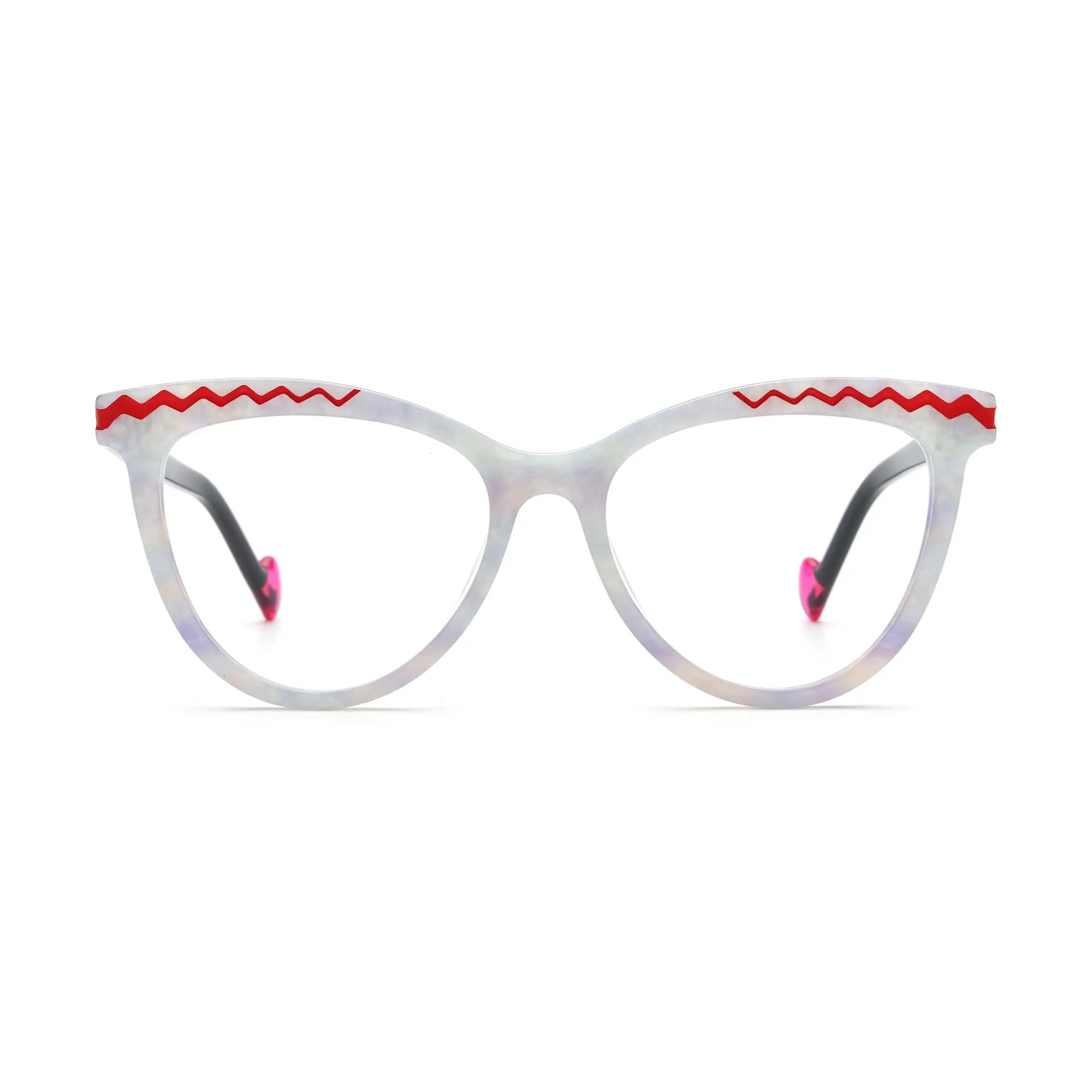 VoyueLens™ Pearl White Eyeglasses – Front View – SKU VL19362-C1