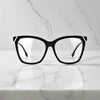 VoyueLens VL19343 Pure Onyx Black matte acetate square eyeglasses (unisex) with a classic design are shown from the front view.