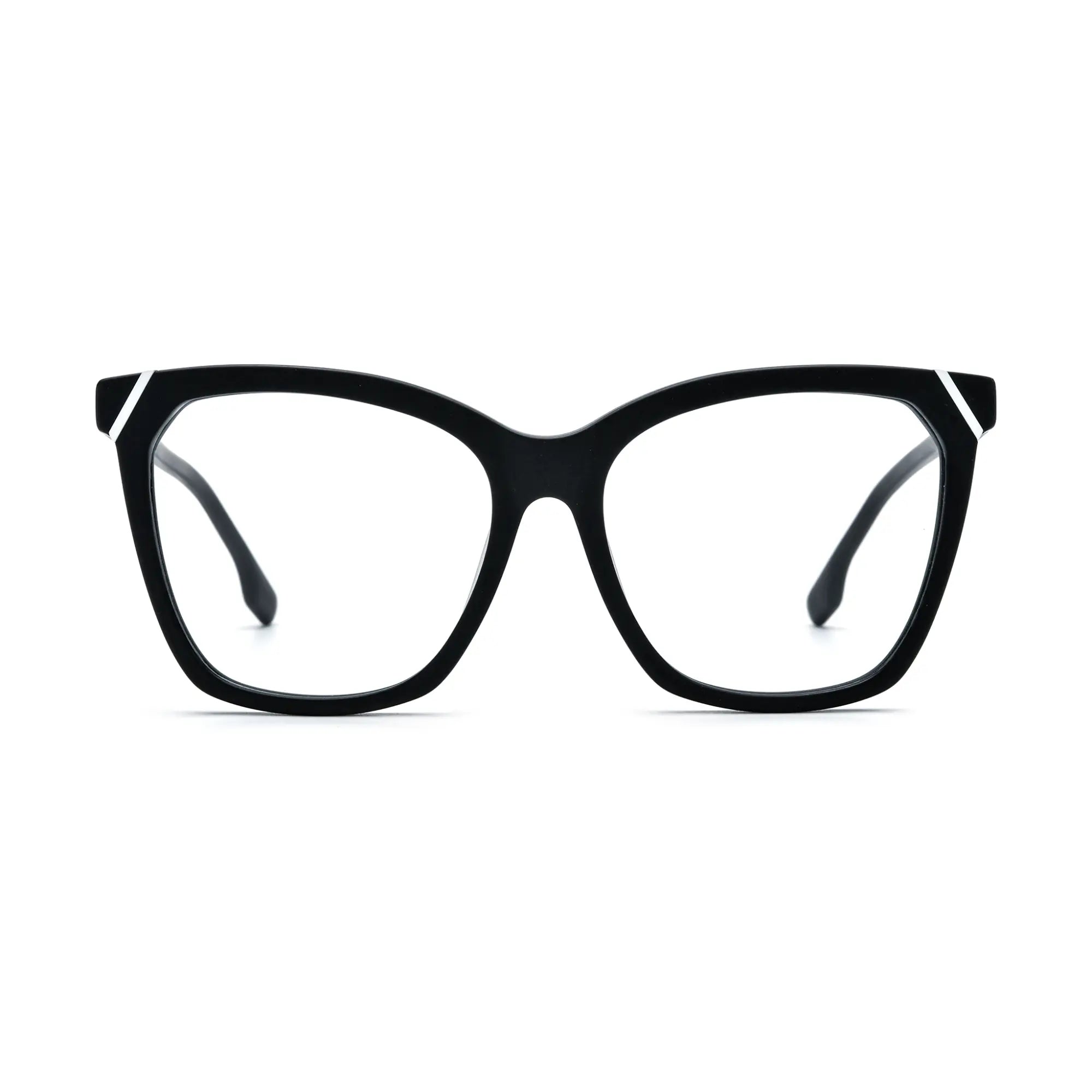 VoyueLens™ Pure Onyx Black Square Eyeglasses – Front View – SKU VL19343-C3