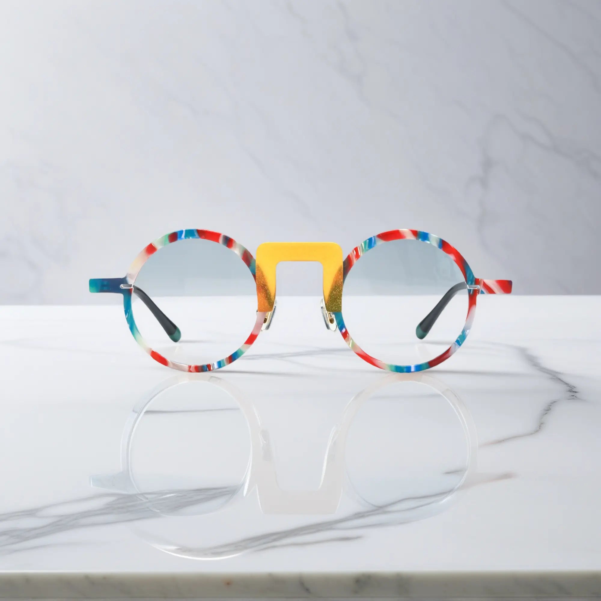 Front view of VoyueLens™ NeoPop in vibrant Rainbow Pop