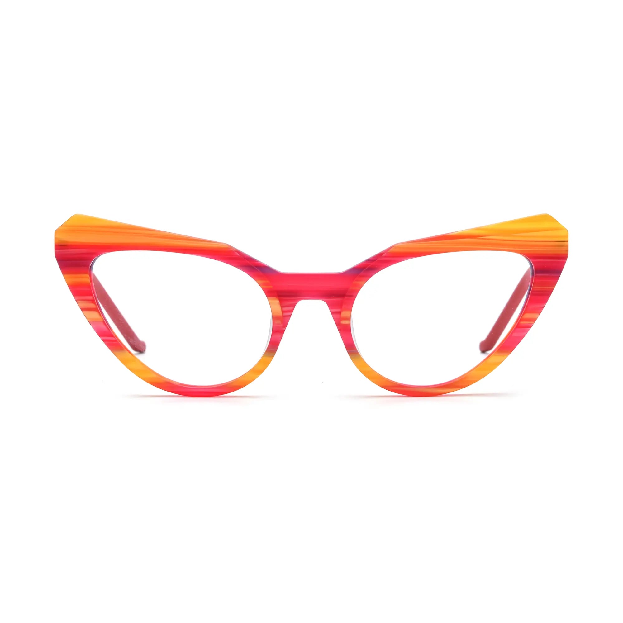 VoyueLens™ Rainbow Stripe Butterfly Glasses – Front View – SKU VL19369-C5