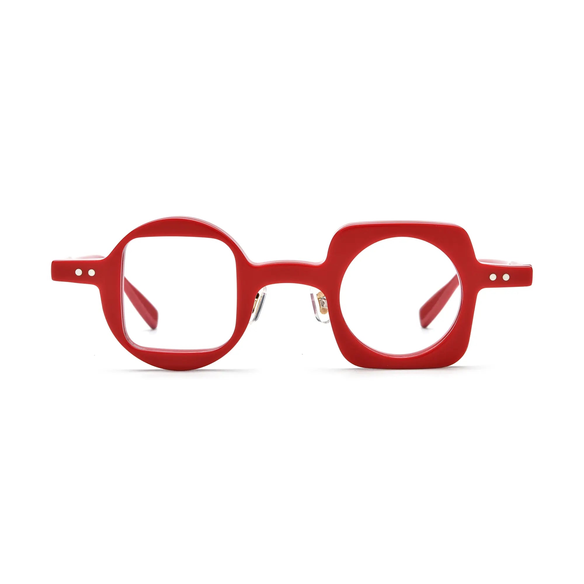 VoyueLens™ Red Art-Inspired Eyeglasses – Front View – SKU VL-19189-C3