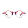 VoyueLens™ Rosé Amethyst Glow Geometric Eyeglasses – Front View – SKU VL19244-C3
