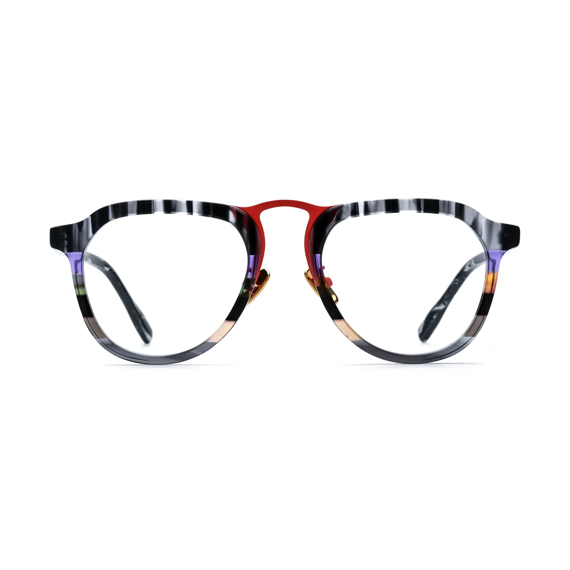 VoyueLens™ Scarlet Marble Mix Aviator Eyeglasses – Front View – SKU VL19350-C4