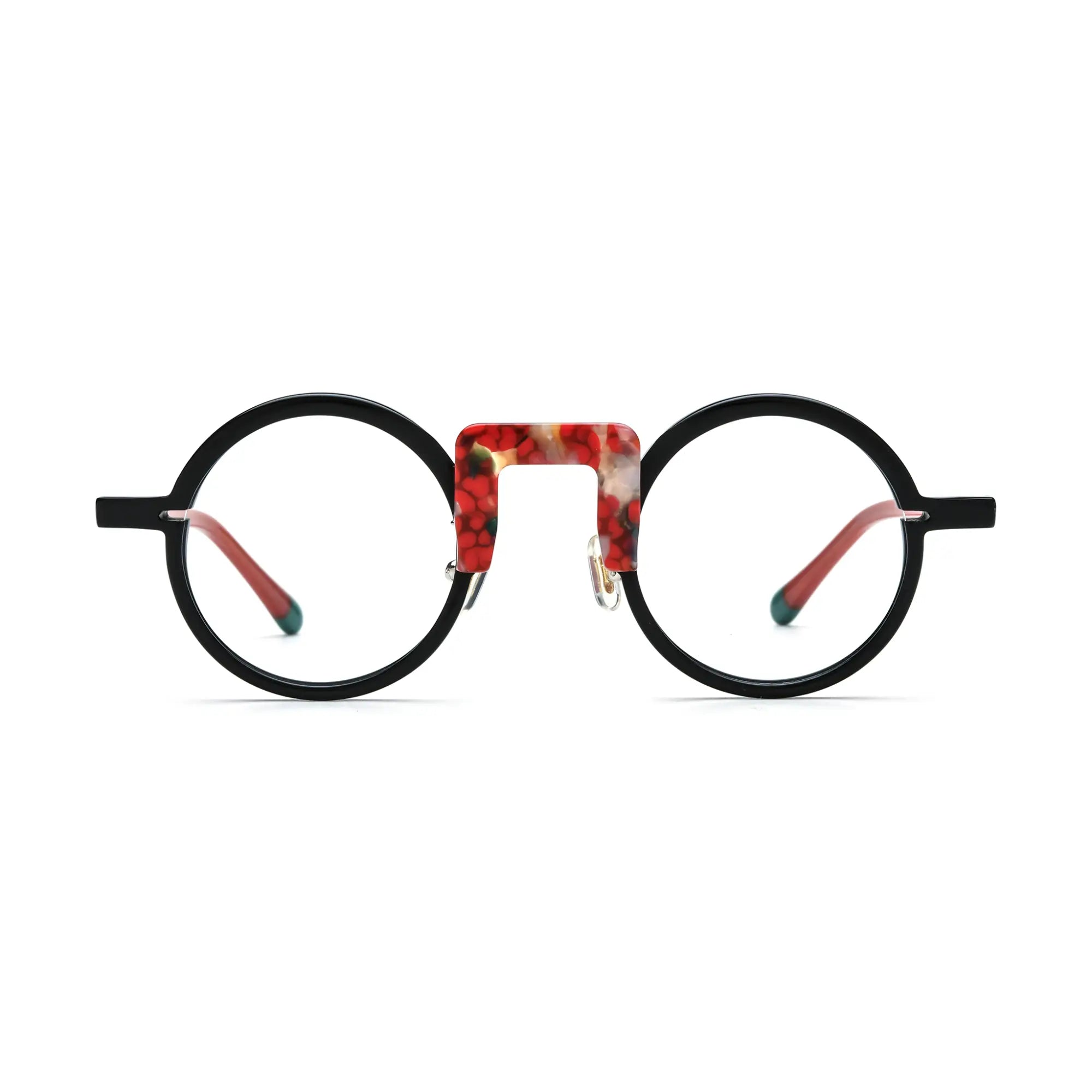 VoyueLens™ Scarlet Noir Round Eyeglasses – Front View – SKU VL19382-C2