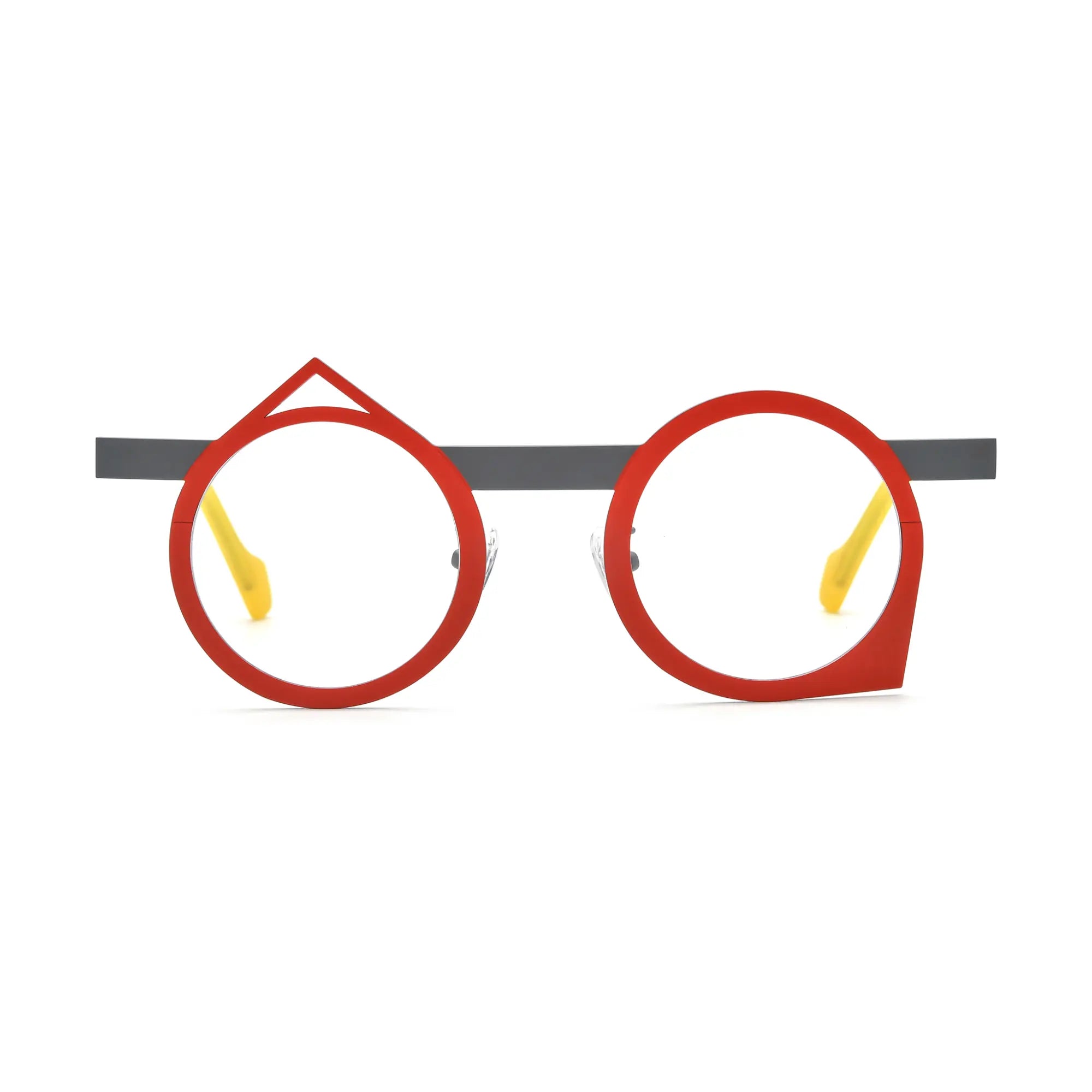 VoyueLens™ Scarlet Slate Geometric Eyeglasses – Front View – SKU VL185801-C3