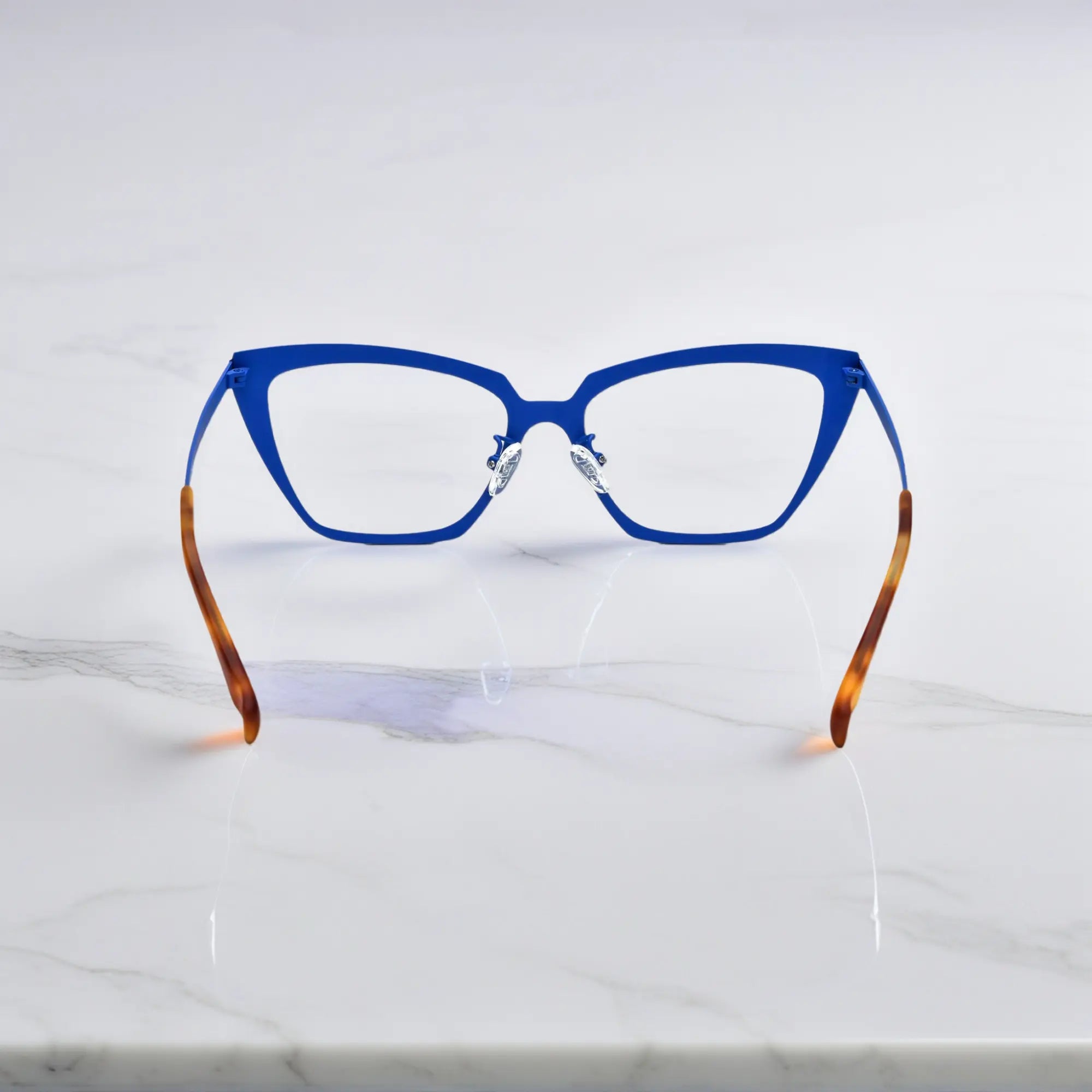 Rear view showing the temple structure of VoyueLens™ VL185809 Solar Azure frames