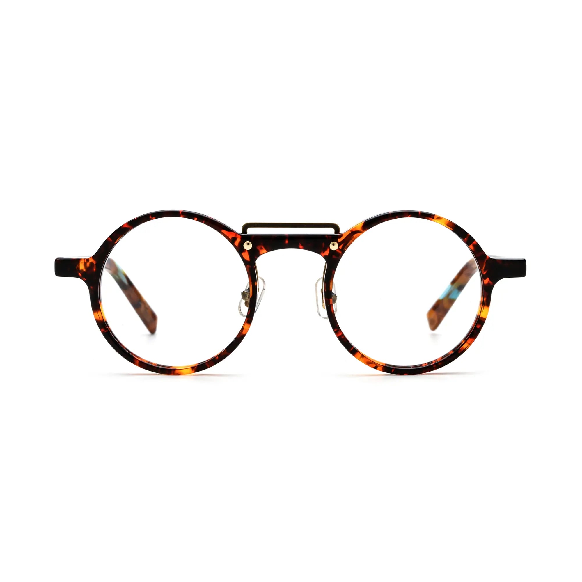 VoyueLens™ Tortoise Round Eyeglasses – Front View – SKU VL19194-C3