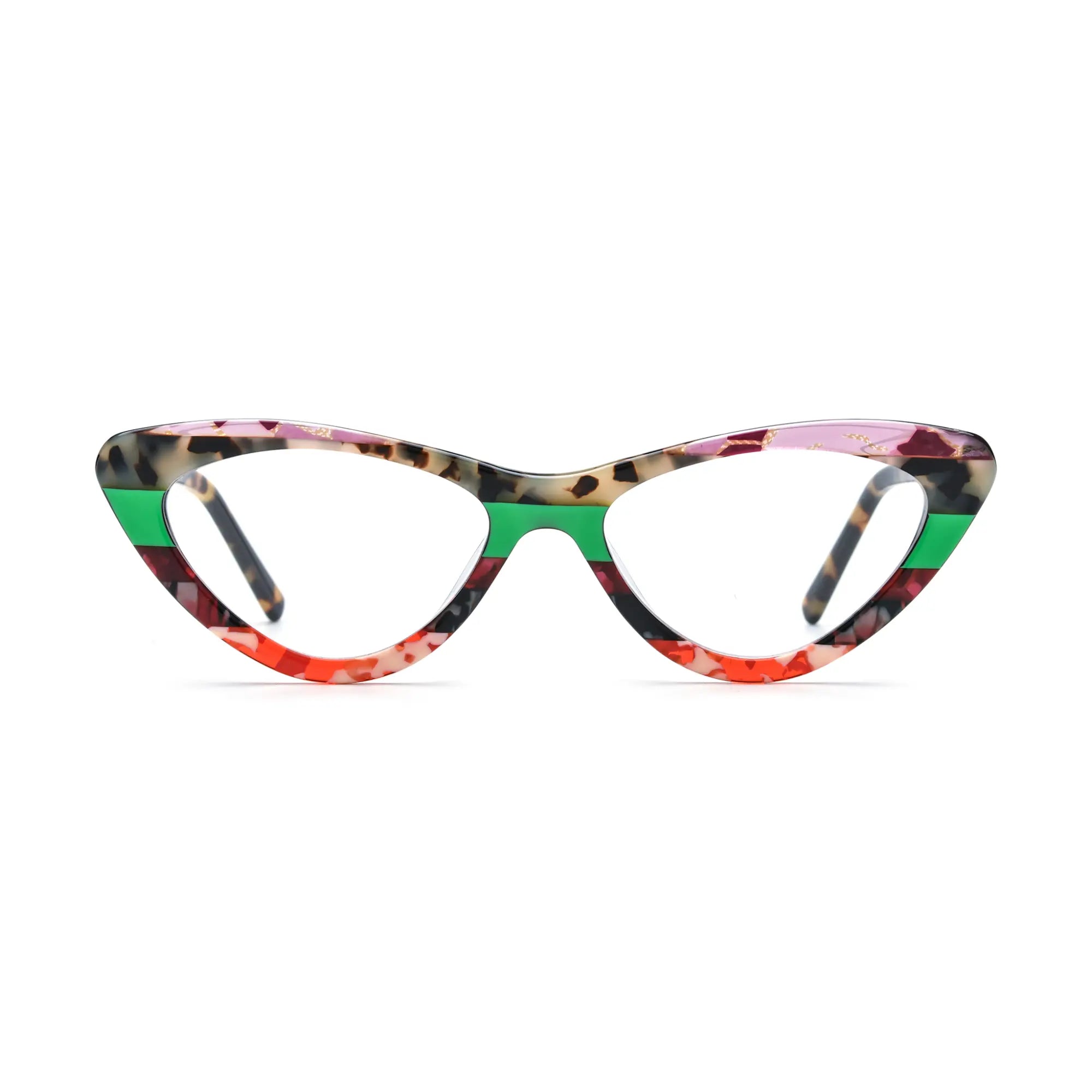 VoyueLens™ Tortoiseshell Pop Cat Eye Glasses – Front View – SKU VL19394-C2