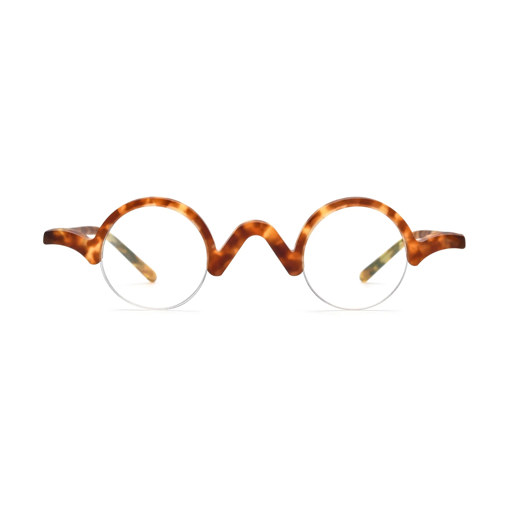 VoyueLens™ Tortoiseshell Round Eyeglasses – Front View – SKU VL19281-C5