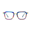 VoyueLens™ Vivid Violet Stripe Urban Eyeglasses – Front View – SKU VL185843-C3