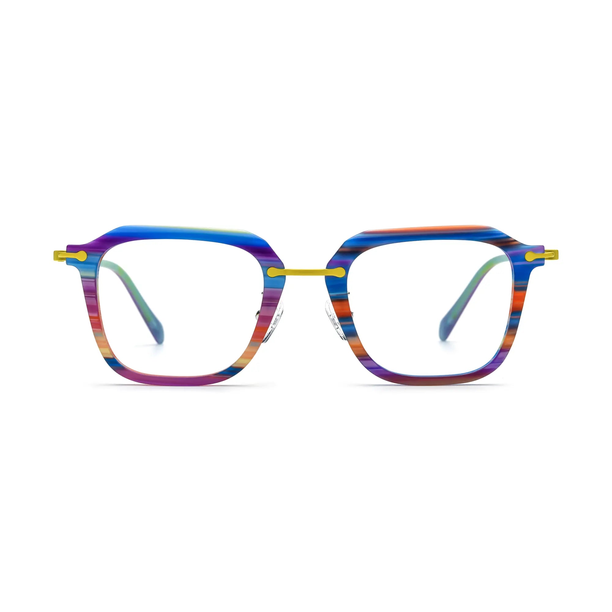 VoyueLens™ Vivid Violet Stripe Urban Eyeglasses – Front View – SKU VL185843-C3