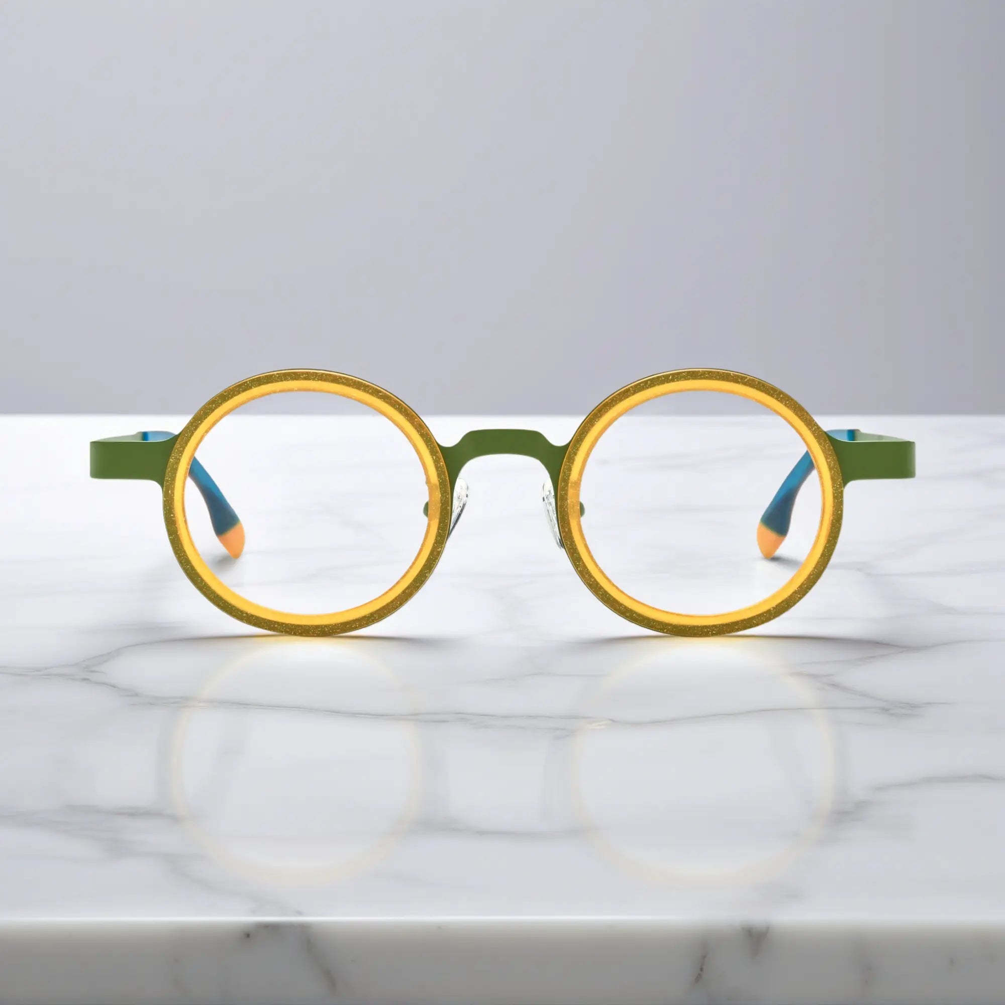 VoyueLens™ VL185816 Olive Citrus front view eyeglasses