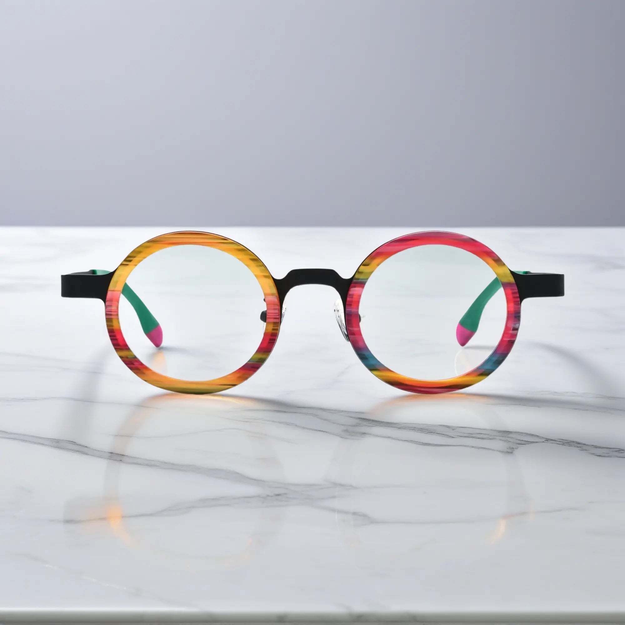 VoyueLens™ VL185816 Rainbow Stripe front view eyeglasses