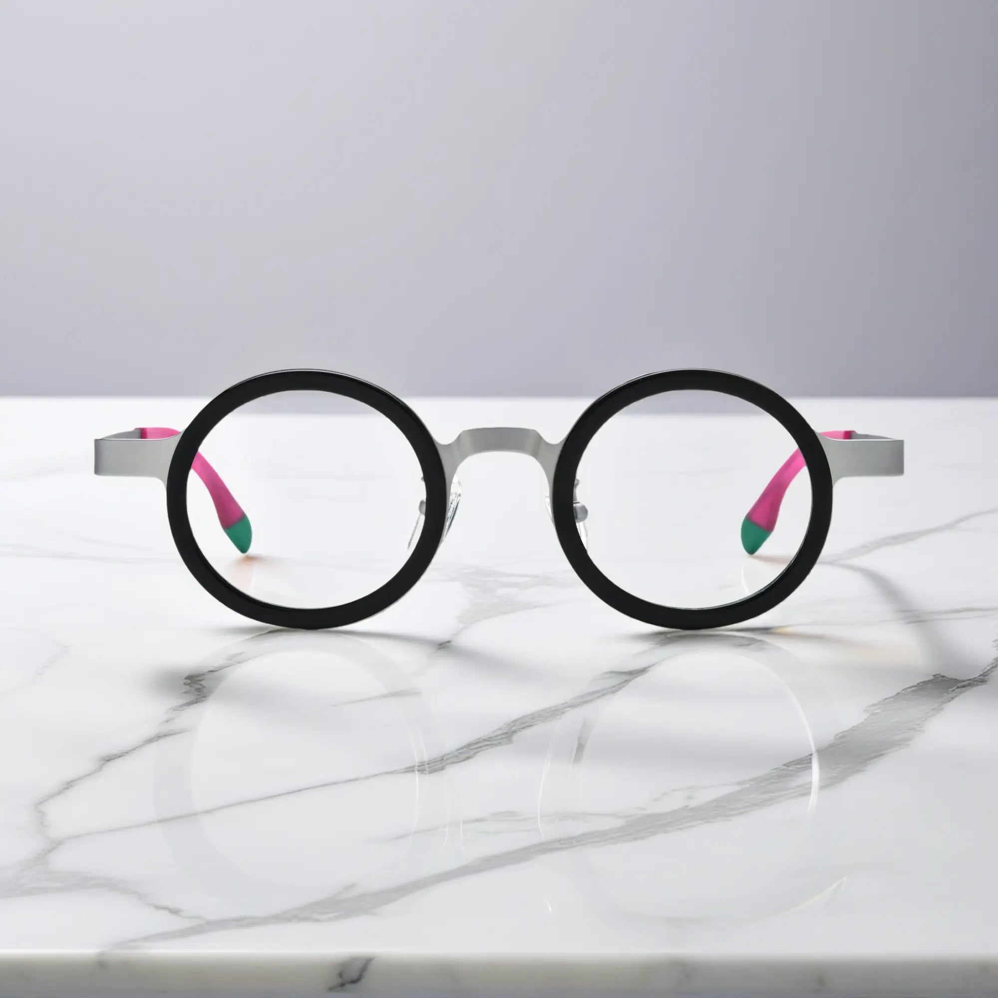 VoyueLens™ VL185816 Silver Crystal front view eyeglasses